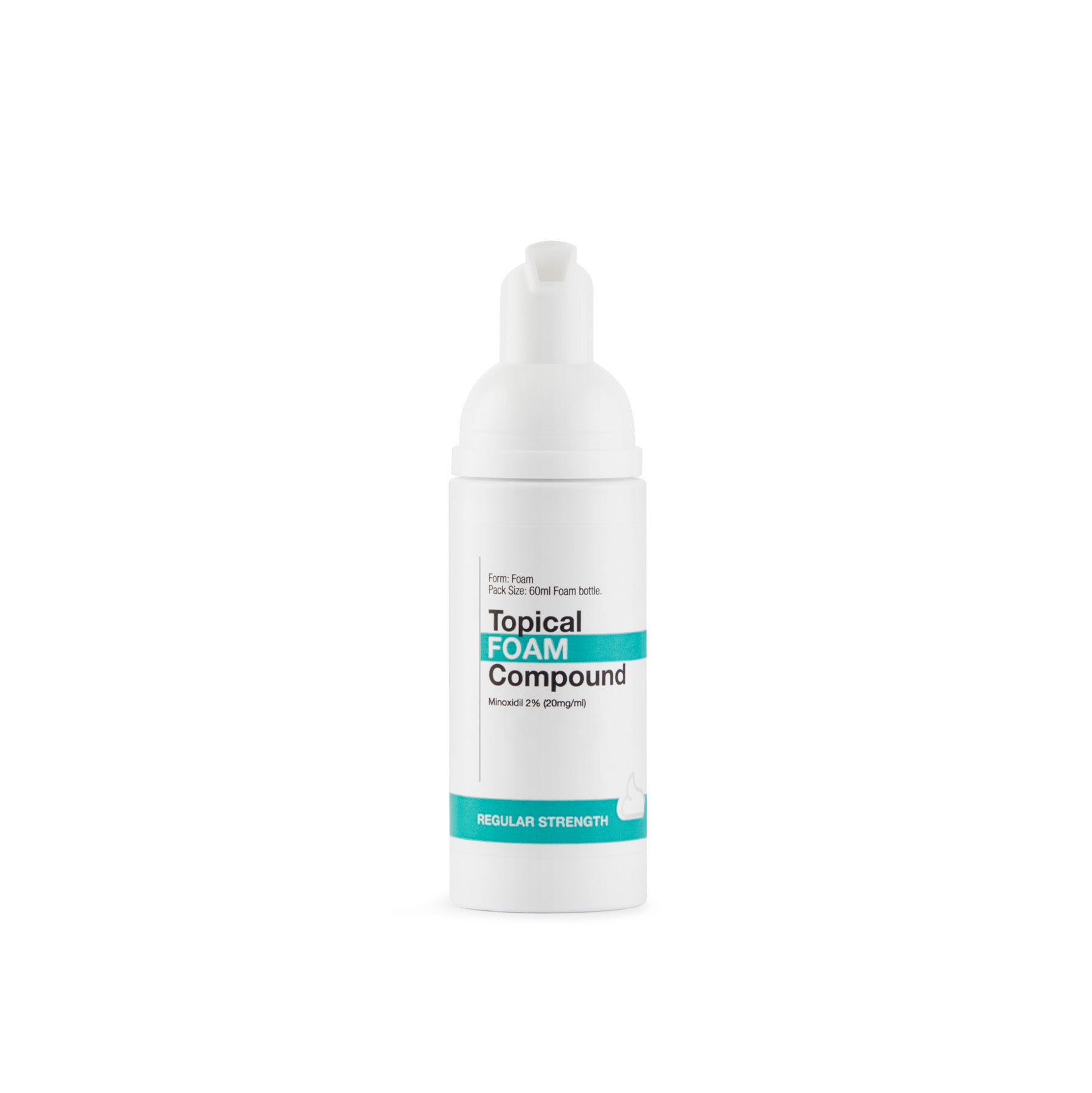 Topical Foam Compound bottle on a white background