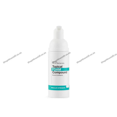 Topical Foam Compound bottle on a white background