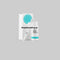Topical solution compound with packaging on a gray background