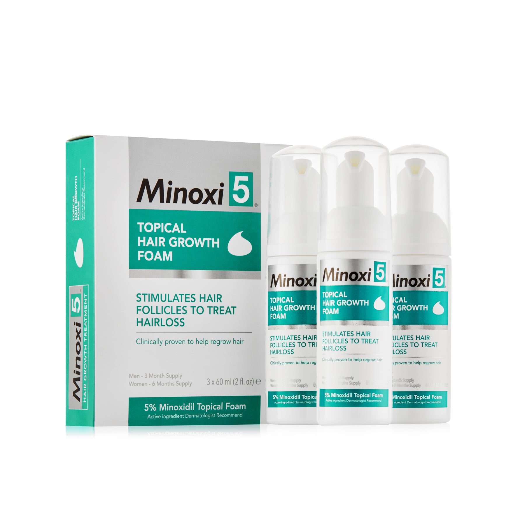 Minoxi5 5% Minoxidil Foam, 3 Month Supply